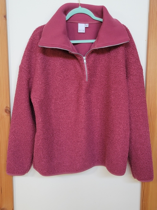 Elle Jackets & Blazers - Elle Plush Half-Zip Sherpa Pullover - Roseberry